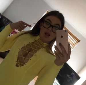 Nerdy teen with massive tits