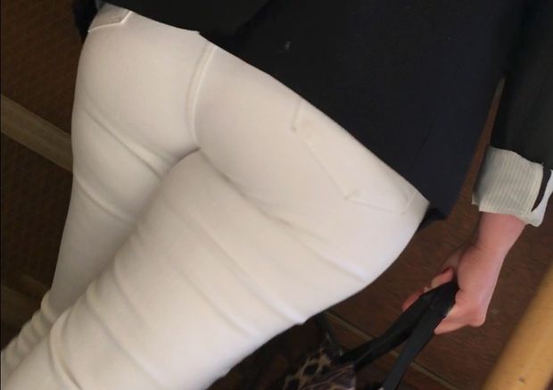 Big ass in white jeans