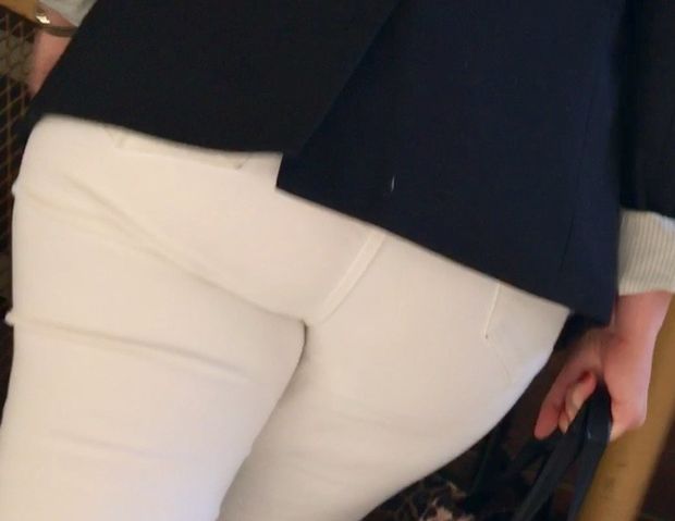 Big ass in white jeans