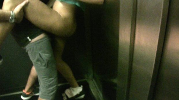 Quickie in the elevator with spicy Spanish waitress