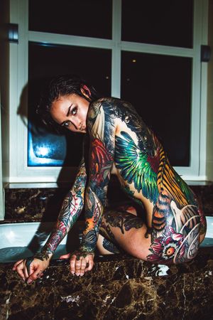 Hot Model with Amazing Body Art