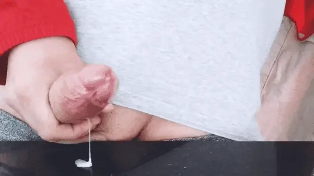 Spanish guy cum on black table