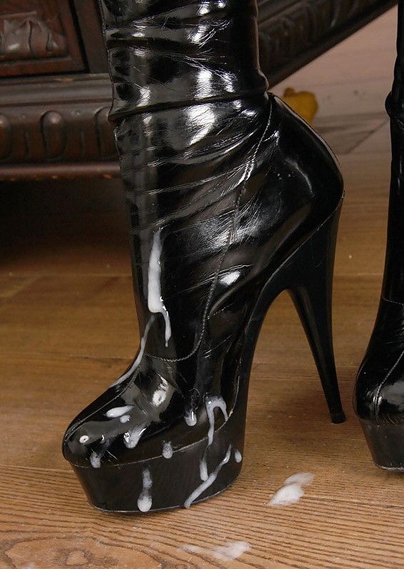 Sperm on her boots