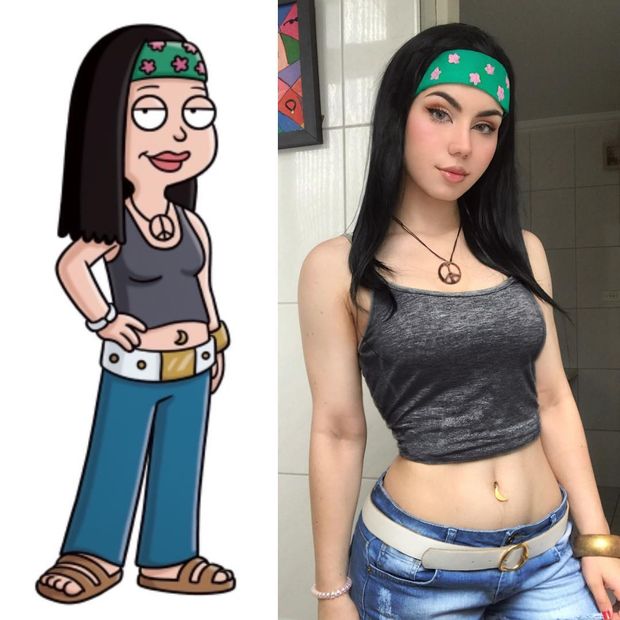 Cosplay with cute belly