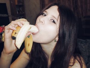 Banana blowjob tease