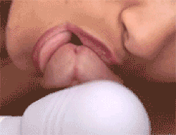 Close up cum shot in mouth . Lovely