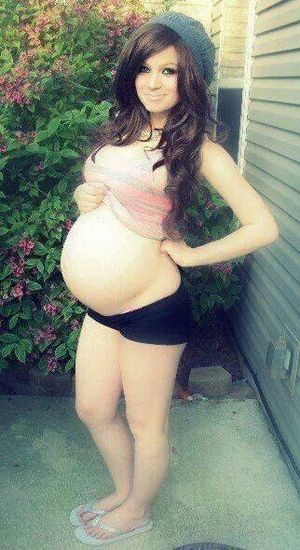 Pregnant teen cum bubble