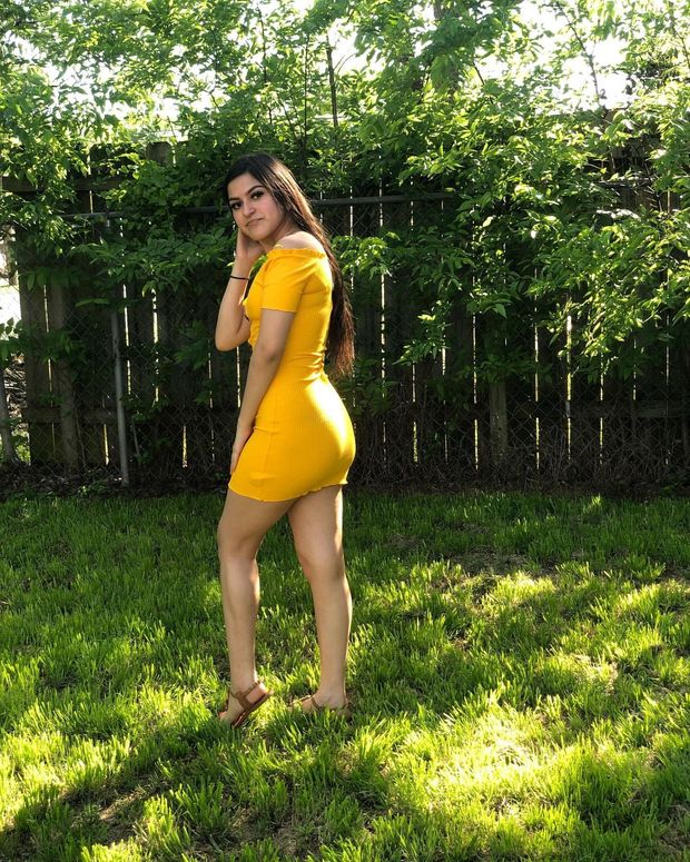 tight yellow dress