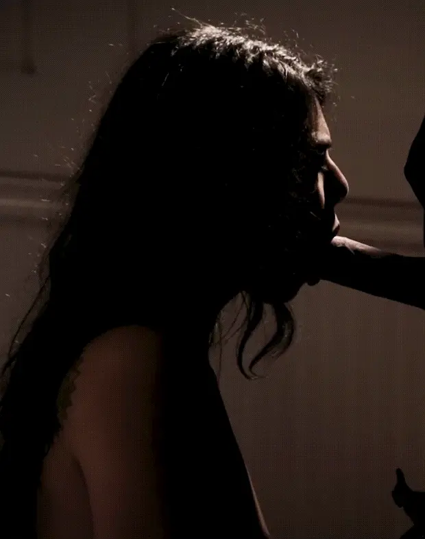 Brunette Teen Sucking In Shadow