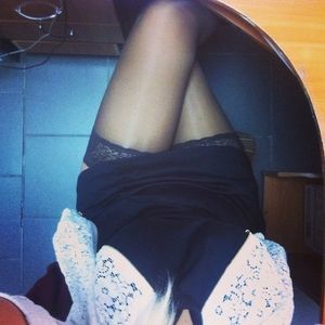 stockings under table