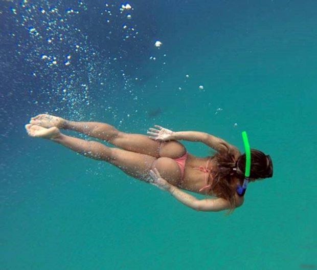 Beautiful woman underwater