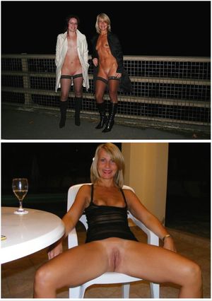 Knappe blonde mature en vriendin laten hun geschoren kutje zien ♡♡♡