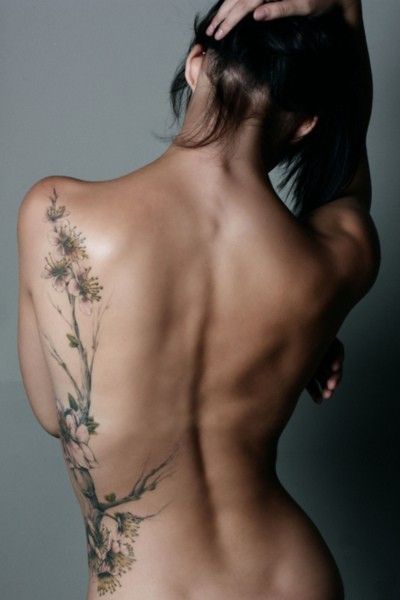 Erotic tattooed nude