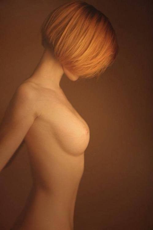 Topless redhead