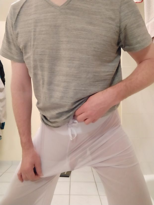 Naked in see through