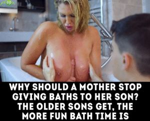Why should a mother stop bathing with her son?
