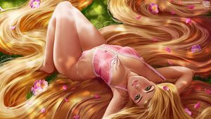 Rapunzel in the meadow.