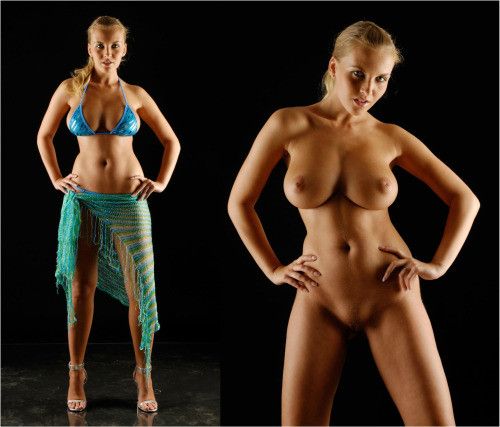 Dressed/ undressed fitness babe
