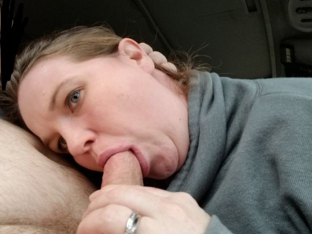 Cheating slut sucking daddys cock