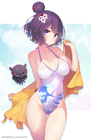 fate (series) fate/grand order water drop octopus katsushika hokusai (fate) tokitarou (fate/grand order) hong (white spider)
