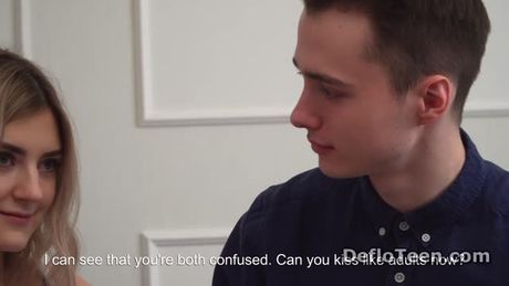 Cute Tieny Mieny makes funny sounds as the guy takes her virginity