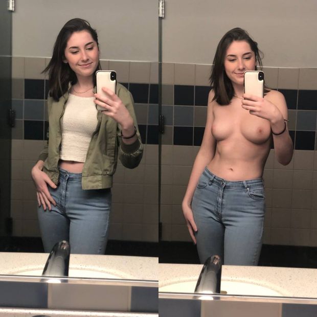 BRUNETTE TEEN UNBOXING HERSELF