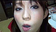 horny asian slut swallowing a huge dollop of cum