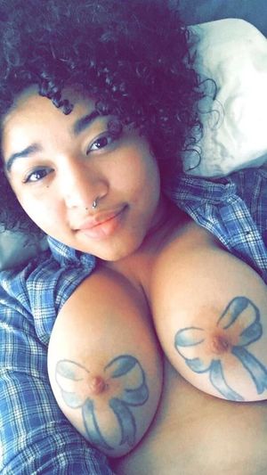 Tattoo, tits, ebony