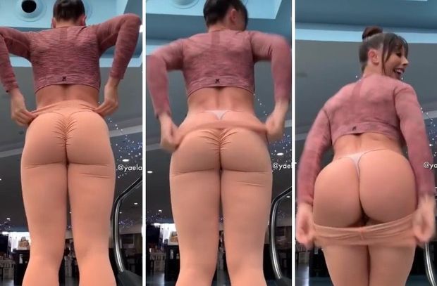 Yaela on escalator