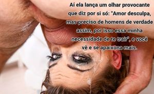 "Olhar mata corno" em meio a uma bela garganta profunda.