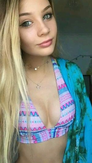 Hot blonde girlfriend looking sexy as hell with small boobs