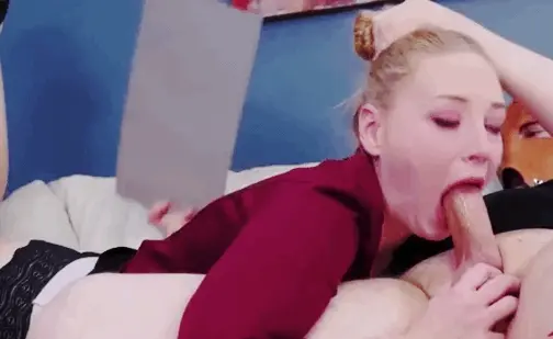 Spanked blowjob