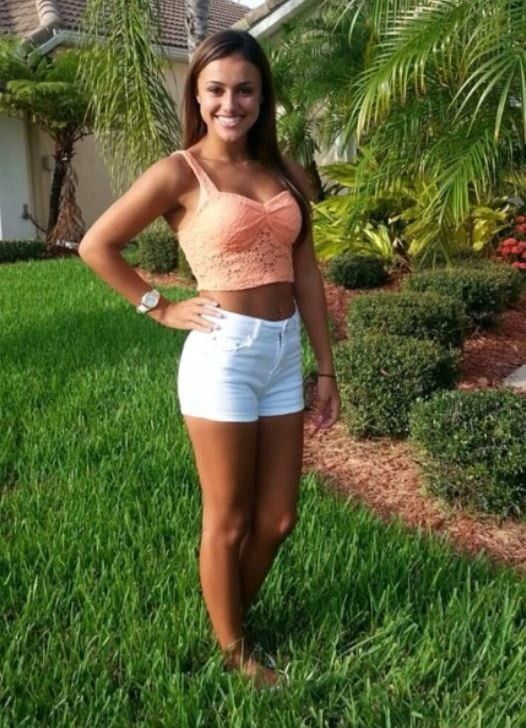 Cassie in tight white shorts