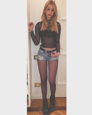 sheer pantyhose and top