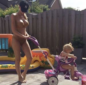 Hot Milf in bikini in the backyard