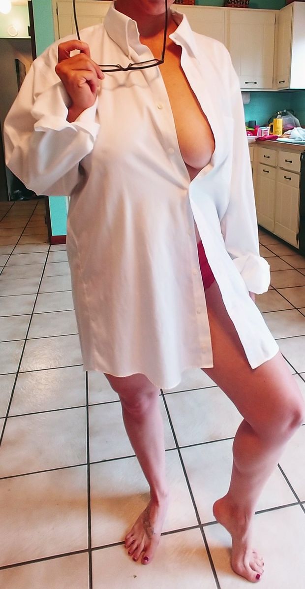 Nothing sexier than a hot chick wearing your dress shirt.