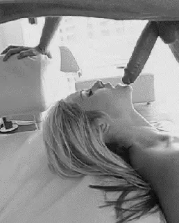 he slips his big cock down her throat