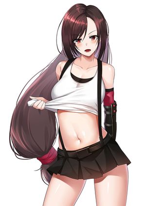 final fantasy final fantasy vii tifa lockhart nekosama shugyouchuu