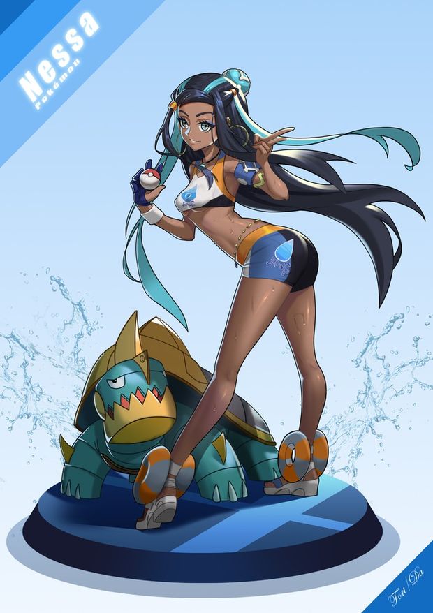 pokemon pokemon (game) pokemon sword & shield nessa (pokemon) moonface
