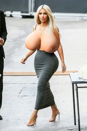 Blonde Kim Kardashian Topless And Lactating