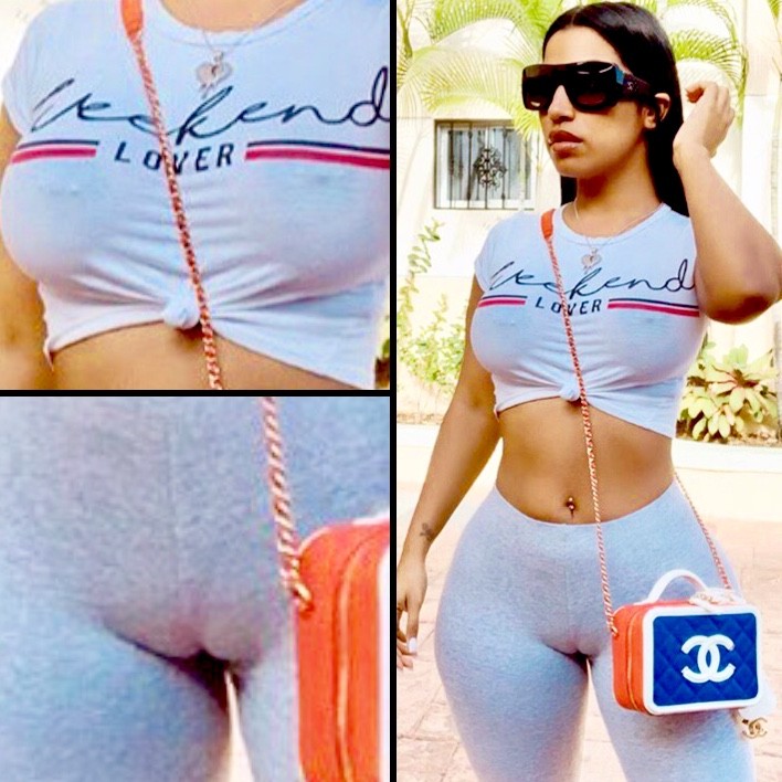 officialdelianna Fat camel toe and pierced nips