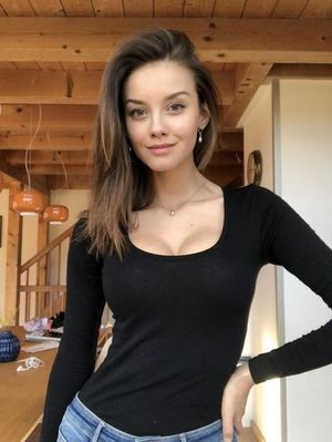 Nicola cavanis is looking sexy as hell in black shirt with big boobs and cleavage