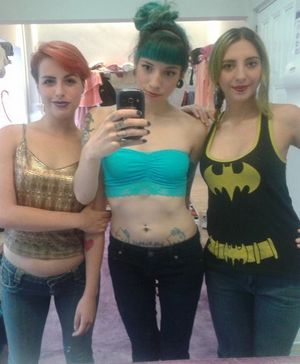 Goth Teens At The Mall - Cute Gothy Teenagers In Skimpy Clothes
