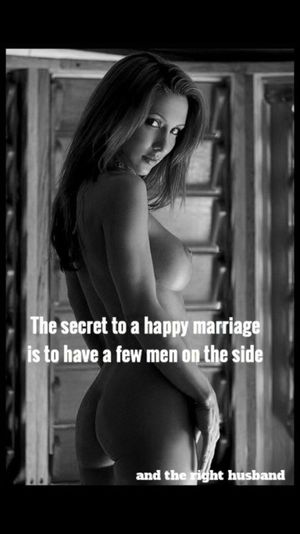 the secret of a good marriage is to have a few men on the side with the right husband.........