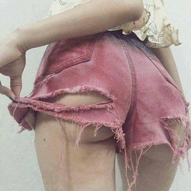 ripped short jeans