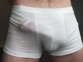 My throbbing cock in oiled up boxers