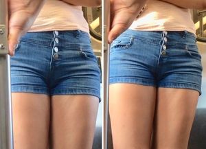 Hottie in tiny shorts riding the train