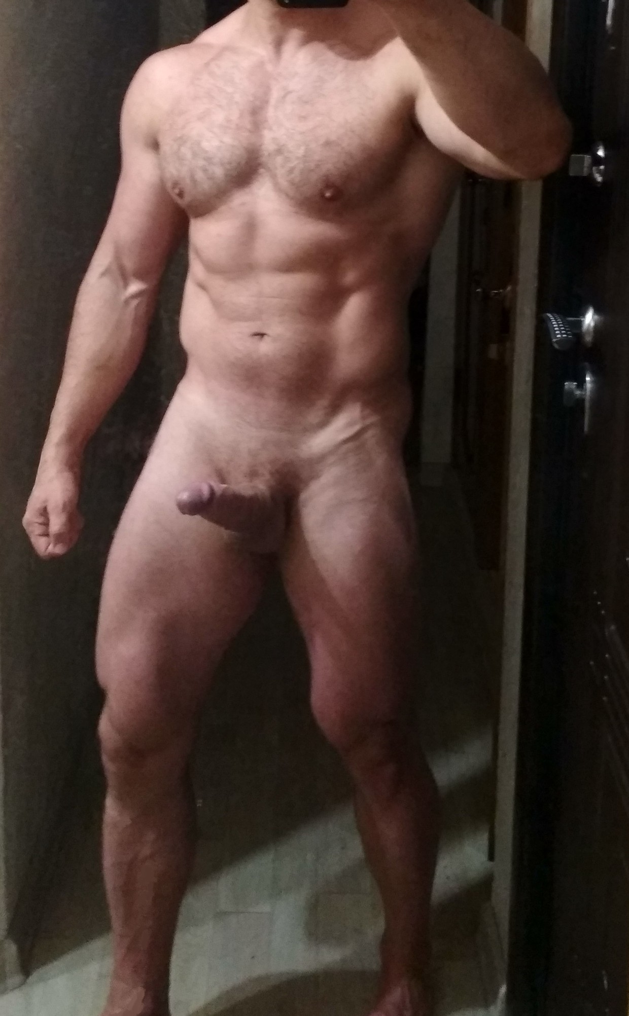 My first photo with an excited cock in public