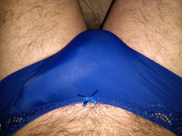 me in my new lacy satin panties will upload back shot when wifey gets home maybe