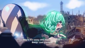 one-punch man destruction tatsumaki (one-punch man) saitama (one-punch man)